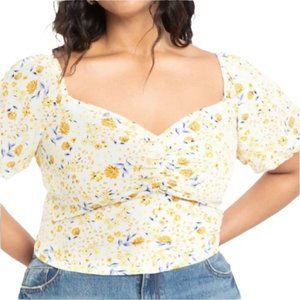 NWT Eloquii Floral Sweetheart Neckline Off The Shoulder Crop Top 22